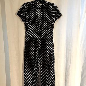 Loft, long navy floral dress, 8T